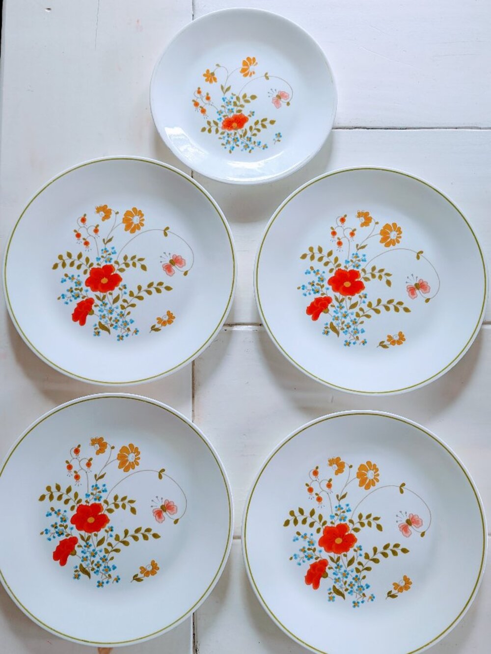 VTG Set of 4 Corelle Wildflower Plates Dinner 10.25" Luncheon Salad 8.5" USA